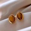 Pendientes de Trébol de Cuatro Hojas Maillard de Aguja de Plata Estilo Hong Kong Retro Elegantes Pendientes para el Trabajo Moda Femenina Lujo Ligero Pendientes de Gama Alta
