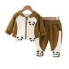Ropa para niños, primavera 2025, novedad, niños y niñas, sudadera con capucha y cremallera de dibujos animados, traje de manga larga, pantalones de bebé, conjunto de dos piezas