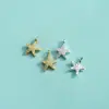 Estilo Coreano Estilo Ins Pingente de Estrela do Mar Prata Esterlina S925 Galvanizado Micro-Pavimentado Zircônia Pingente de Estrela de Cinco Pontas Pingente de Pulseira de Cristal