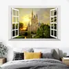 Comercio Exterior Estéreo Imitación Ventana Falsa Ventana Paisaje Torre del Reloj de Londres Pegatinas de Pared Pegatinas Sala de Estar Dormitorio Entrada Pegatinas de Papel Tapiz