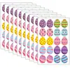 Nuevos Pegatinas Temáticas de Huevo de Pascua de Conejo Lindo con Forma de Huevo Ovalado Pegatinas de Decoración para Regalo de Fiesta