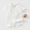 Macacão de Bebê de Manga Curta para o Verão, Pijama Fino e Respirável para Recém-Nascido, Macacão Colado de Verão, Roupa de Bebê para Engatinhar com Controle de Temperatura