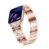 Adecuado para Correa de Apple Watch, Correa de Reloj de Metal, Correa de Acero de Aleación de Zinc con Incrustaciones de Diamantes de Nueve Cuadrados para iWatch, Diseño con Incrustaciones de Diamantes de 22 mm