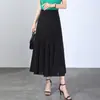 Falda Larga de Gasa de Color Sólido Nueva de Verano 2026 Cintura Alta Falda de Línea A Estilo Hada Falda de Baile Elegante Falda Paraguas