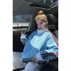 Moletom cardigã de gola alta da moda estilo americano 2026 para homens e mulheres, jaqueta esportiva casual de outono, casaco listrado estilo coreano para casais