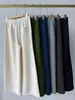 Pantalones deportivos casuales de pierna ancha con cordón de color contrastante ~ Caída natural, costura doble, cintura alta, corte tridimensional