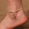 2022 Nueva Joyería Micro-pavimentada con Circonita Forma de Serpiente Doble Capa Tobillera Lujo Accesible Nicho Elegante Moda Europea y Americana Tobillera de Playa
