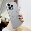 Adecuado para iPhone 17 Pro Max Funda de Teléfono Magnética Mate de Tacto Suave con Círculos Finos, Protector de Lente Apple 15, Funda Dura de 14 Piezas