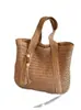 Bolso de hombro tejido para playa de gran capacidad y versátil, nuevo bolso de paja de color liso para vacaciones junto al mar, bolso de mano
