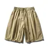 Ropa de Hombre Beijie Verano 2026 Nuevos Pantalones Cortos de Trabajo de Algodón Lavado para Hombre Pantalones de Cinco Puntos de Color Sólido con Remaches Pantalones Rectos de Longitud Media
