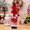 Decoraciones navideñas funda tejida para botella de vino reseña para el anciano muñeco de nieve alce funda tejida para botella de vino color degradado funda para vino