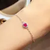 Venta al por mayor de fábrica Popular Pulsera de Rubí Natural Plata S925 Incrustada Piedra Principal 4*5 Joyería de Lujo Venta Directa de Fábrica
