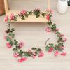 69-Cabezas Encriptado Color Otoñal Rosa Simulada Enredadera Tiras de Flores Boda Hogar Tubería Decoración Colgante de Pared Enredadera de Flores Falsas