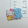 Pinza para el pelo de gato con texto de colores de caramelo peculiar, pinza de pico de pato lateral de estilo girly dulce y versátil japonés, accesorio para el pelo