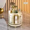 Tubo de Almacenamiento para Brochas de Maquillaje Escritorio Gran Capacidad Caja de Almacenamiento para Labiales Cosméticos Transparente Giratorio Soporte Organizador para Lápices de Cejas