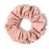 Elásticos de Cabelo de Algodão e Linho com Imitação de Cor Sólida, Estilo Europeu e Americano Transfronteiriço, Acessórios de Cabelo de Tecido Frescos e Simples, Disponíveis em Várias Cores, Scrunchies Elásticos para Cabelo para Mulheres