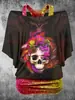 Camiseta de Manga Curta Mais Vendida Transfronteiriça Camisa Básica Feminina Top Interno Feminino Primavera e Outono Design de Estampa 3D Feminino de Nicho