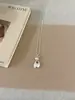 Collar con colgante de poni plateado mate estilo ins coreano, cadena de diseño único con cuentas, cadena para suéter de moda, accesorio para el cuello