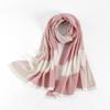Cachecol feminino de lã pura personalizado para outono e inverno, estilo coreano, tricotado, com cores contrastantes, quente e versátil, cachecol estendido, pode ser à prova de água
