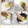 Esponja Limpiadora de Algodón con Pulpa de Madera de Doble Cara, Compuesta de Tres Capas, Estropajo para Lavar Platos, Bloque Esponja Desengrasante para Limpieza de Cocina