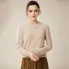 Suéter de cachemira para mujer, 100% cachemira pura, otoño e invierno, nuevo, cuello redondo, ropa de primera línea, suéter de punto de manga larga, venta al por mayor