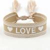 Pulsera con borlas tejidas a mano con lazo bordado y letras bonitas para chica Mori