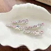 Presilha de Cabelo Planeta com Laço de Strass Rosa, Grampo Versátil, Presilha para Franja, Acessório de Cabelo em Liga