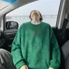 Sudadera con cuello redondo bordada estilo tie-dye para hombre, una prenda gruesa para primavera y otoño, una capa interior de moda para adolescentes
