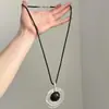 Collar Colgante de Planeta de Diseño de Nicho de Moda para Mujer, Cadena Larga de Cuerda de Cera Única Vintage Gargantilla