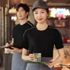 Novas Roupas de Trabalho para Atendente de Casa de Chá Verão Restaurante de Catering Hotel Recepção Manga Curta Roupas de Trabalho Femininas