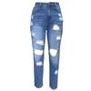 Jeans ajustados para mujer con agujeros rotos de estación independiente de comercio exterior europea y americana