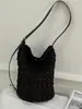 Bolso cubo tejido informal de gran capacidad Shuai Mijia para mujer, nuevo bolso de playa para commuting de verano 2026, bolso bandolera de paja