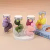 Esponja de Maquillaje que No Absorbe Polvo, Adecuada para Uso Seco y Húmedo, Diseño de Margarita Mini, Botella Flotante, Tarro, Caja de Almacenamiento, Borla