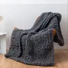 Fábrica de Mantas de Tricô DIY de Chenille Atacado Transfronteiriço Manta de Tricô com Fio Grosso Tecelagem Manta de Gravidade Manta de Sofá