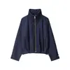 ZA E-commerce Transfronteiriço Atacado 2026 Nova Moda Feminina Europeia e Americana Casual Versátil Jaqueta Bomber Xadrez Roupa Exterior