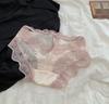 Ropa interior de encaje estilo francés para mujer, de verano, fina, sexy, con lazo de malla, transparente, de cintura baja