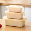 Caixa de Lanche Transparente Estilo Japonês Recipiente para Legumes Grau Alimentício Caixa de Lanche Caixa de Lanche Geladeira Plástico Pressionar Caixa Bento Caixa de Armazenamento Três Peças