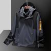 Tallas grandes Nueva chaqueta de pareja engrosada con forro polar para hombre y mujer, tres en uno, cárdigan con capucha, combinación de colores, chaqueta para exteriores, marca de moda