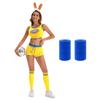 Baloncesto Femenino Transfronterizo Fútbol Salón Auto Show Top Shorts Tocado Traje de Animadora de Tres Piezas