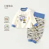 Conjunto de Roupa Íntima para Casa de Bebê Roupas de Outono para Bebê Calças de Outono Roupas para Meninos e Meninas Primavera e Outono Calças de Cintura Alta 100% Algodão Pijamas