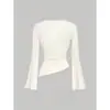 Outono/Inverno 2025 Estação Transfronteiriça Estação Independente Comércio Exterior Estilo Europeu e Americano Camiseta de Manga Longa Cor Sólida Elástica Camada Base Top