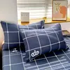 Conjunto de cama de algodão com desenho de babosa, fresco e amigo da pele, quatro peças para dormitório estudantil, lençol de solteiro e fronha, conjunto de três peças