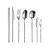 Cubiertos de estilo simple, cuchillo, tenedor y cuchara de acero inoxidable 304 con diseño de espiral, cuchillo y tenedor de bistec franceses, cubiertos de hotel estilo occidental, cuchara y tenedor
