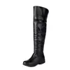 Botas Femininas de Cano Alto Estilo Coreano Novas Outono/Inverno Salto Baixo Acima do Joelho Botas Longas Tamanho Grande 40-52 Unissex Sapatos Femininos