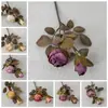 Flores Artificiales Secas de Rosa Ahumada de Verano de Doble Cabeza Estilo Ins Fabricante de Flores Artificiales Decoración del Hogar Artesanía al por Mayor Transfronteriza