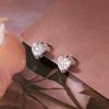 Nalan S925 prata esterlina fresco e doce ins estilo nicho design requintado diamante fivela de orelha em forma de coração G5678