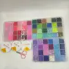 Conjunto Quente de Vendas Transfronteiriças com 5 Caixas de 24 Compartimentos Conjunto de Contas de Letra de Argila Macia Caixa para Pulseira Colar Joias Acessórios DIY Feito à Mão