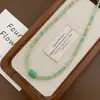 Colar de Suéter com Contas de Pedra Ágata Vermelha Turquesa Natural para Mulheres, Acessórios para Camadas de Primavera, Corrente de Clavícula de Alta Qualidade