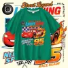 Camiseta de Verano de Algodón con Mangas Cortas de Carreras para Niños Rayo McQueen, Top Elegante para Niños Pequeños