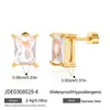 Pendientes de Acero de Titanio Zirconia Silenciosos Pendientes Sencillos de Nicho No se Desvanecen Joyería de Acero Inoxidable Chapado en Oro de 18K Alta Gama Transfronterizo